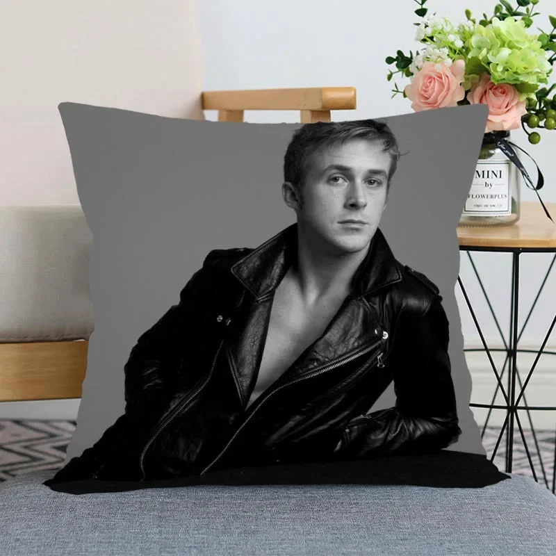 New Ryan Gosling Pillowcase Bedroom Home Decorative Gift Pillow Cover Square Zipper Pillow Cases 45x45 Satin Soft