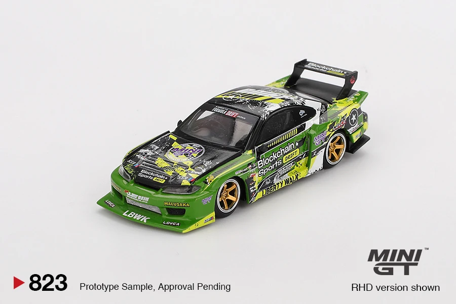 MINIGT 1/64 Nissan LB-Super Silhouette S15 SILVIA #555 V2 2024 MGT00823-CH Car Alloy Vehicle Diecast Metal Model Kids Toys Boys