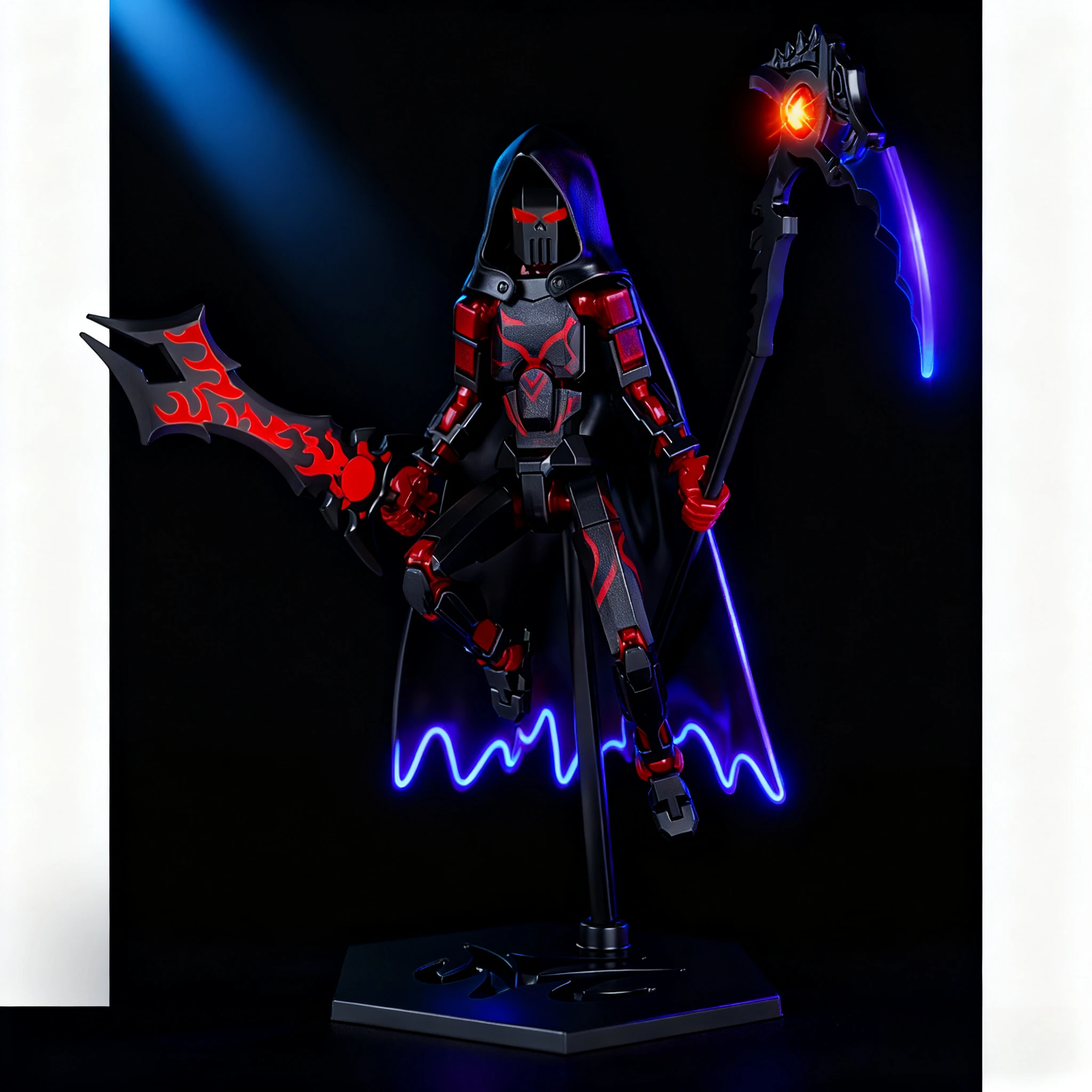 Lucky 13 Cool Cloak Reaper Figure - Detachable Sickle Sword + Display Stand, Collectible Home Desk Decor Kids Gift