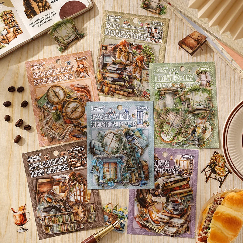 40pcs/lot Kawaii Stationery Stickers  Paris in slow motion Junk Journaling Decorative Mobile Scrapbooking for stickers Scrapbook