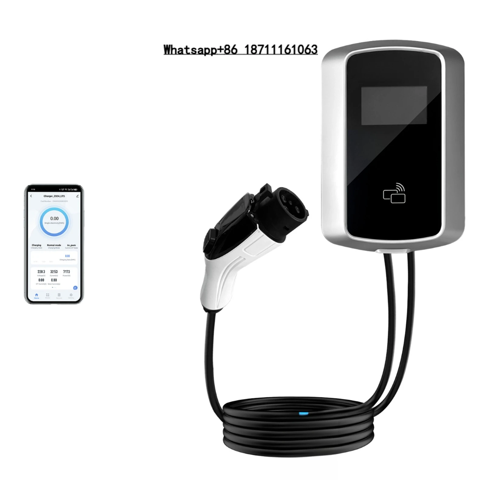 

New Touch Screen EV Charger TYPE 2 7kW Portable WIFI/APP CE Certified Smart Control Electric Charging