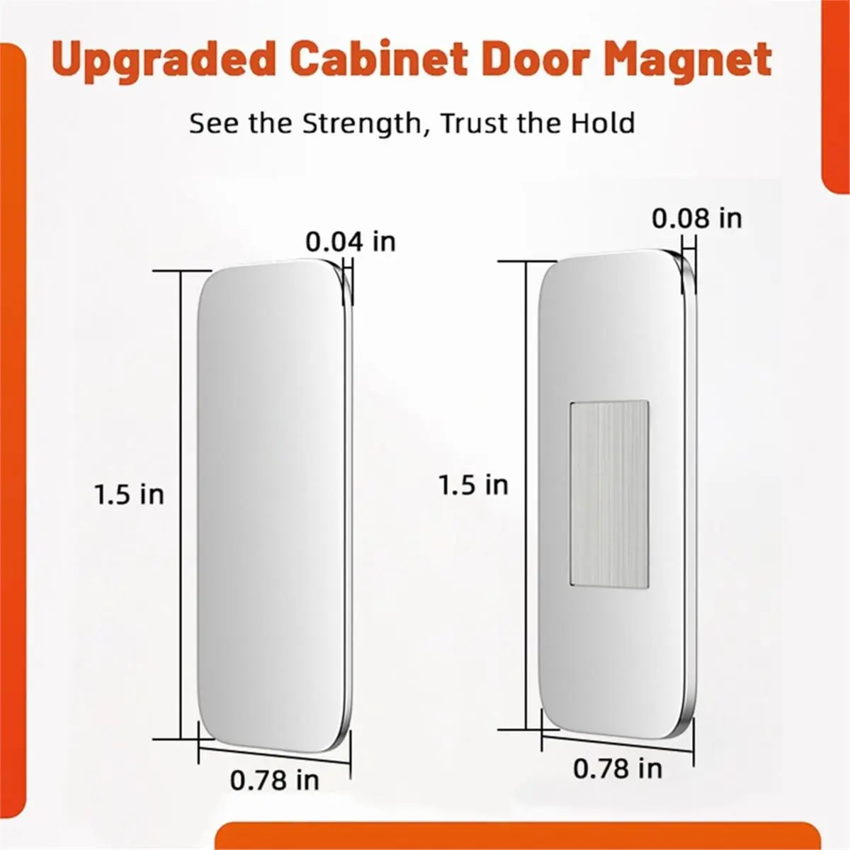 12 Pack No Drill Cabinet Door Magnetic Catches, Cabinet Magnets for Kitchen Pantry Closet Doors