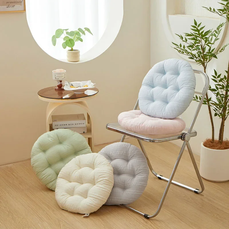 New Solid Color Soft Circular Cushion Cozy Round Chair Mat for Home Office Dormitory Anti Pressure Hip Pad for Long Sitting