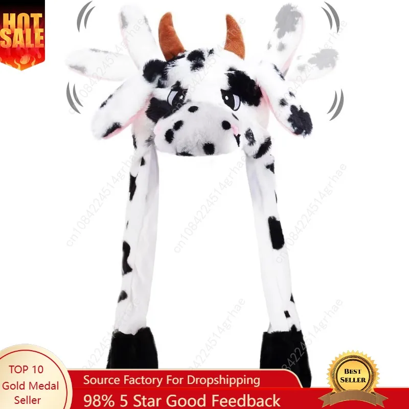 

Ear Moving Jumping Hats Animal Plush Earflaps Movable dancing Ear Hat Cap for Halloween Easter Christmas Novelty Party
