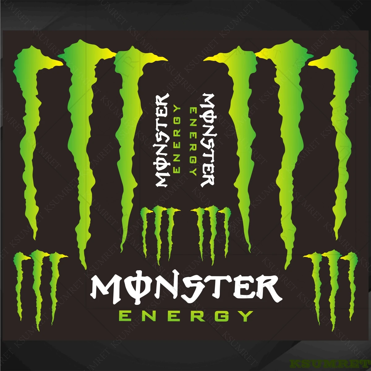 Per Monster Energy Adesivo moto Adesivi per casco Decalcomanie per serbatoio