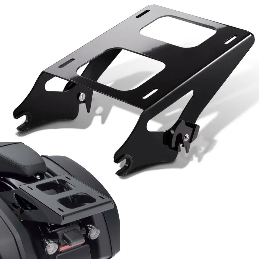 

Detachable Two 2 Up Tour Pack Pak Luggage Rack Mounting Rack Black Compatible for Harley Davidson Touring Street Glide Electra