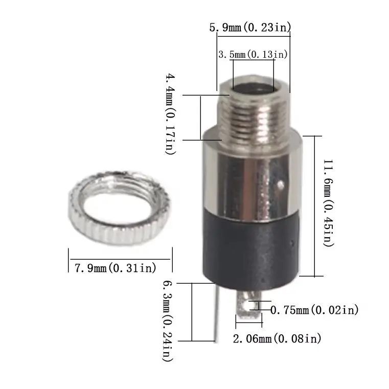 【20-5PCS】PJ392 Stereo Female Sockect Jack Audio Headphone Connector 3.5mm Stereo Headphone Audio Video Jack Socket Plug