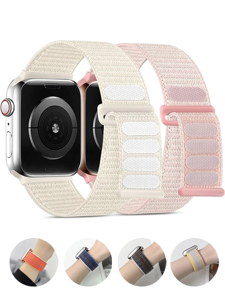 Sport Strap For Apple Watch Band Series 9 8 se 7 6 5 4 3 Ultra Nylon Correa iwatch 44mm 40mm 49mm 45mm 41mm 42mm 38mm Bracelet