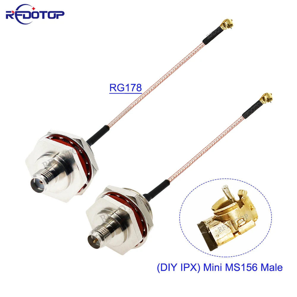 

1PCS RG-178 M16 SMA Female Bulkhead to DIY IPX Mini MS156 Male Plug Connector RG178 Cable RF Coaxial Pigtail Extension Jumper