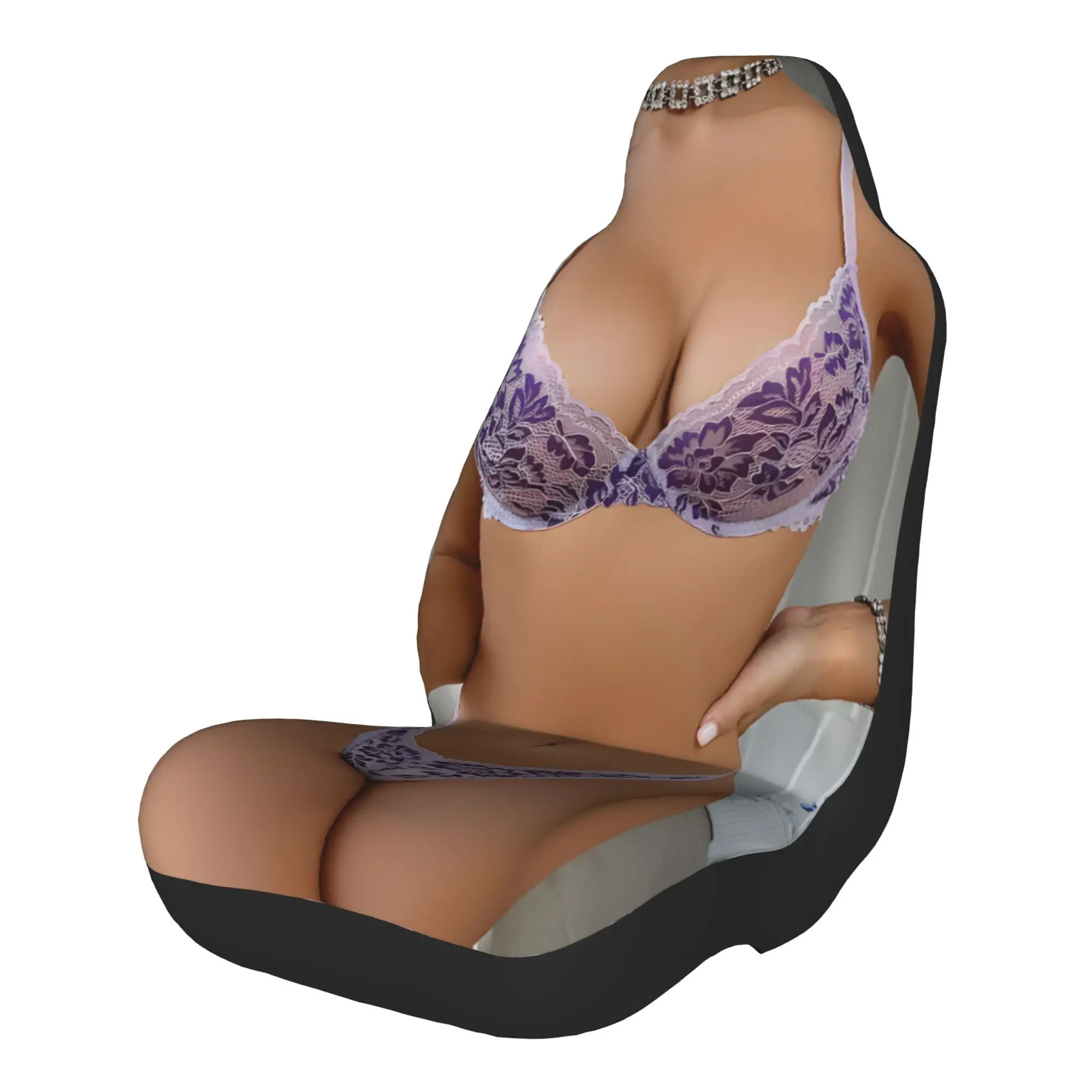 2pcs Alluring Lavender Floral Lace Lingerie Set For A Sensual LookCar Seat Covers, Suitable For All Vehicles, Christmas Gifts An