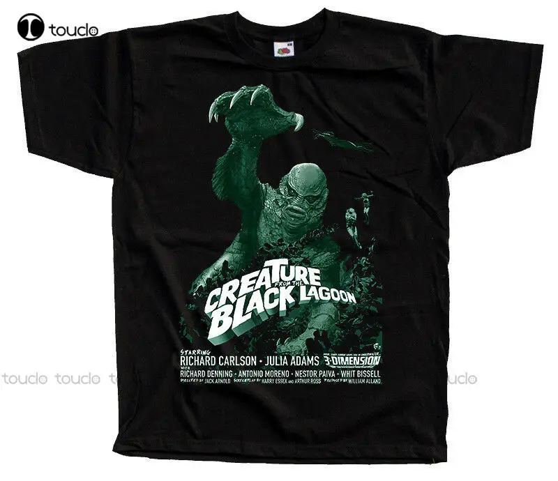 Creature From The Black Lagoon Movie Poster T-Shirt Mens White Tshirt Custom Aldult Teen Unisex Digital Printing Tee Shirt New