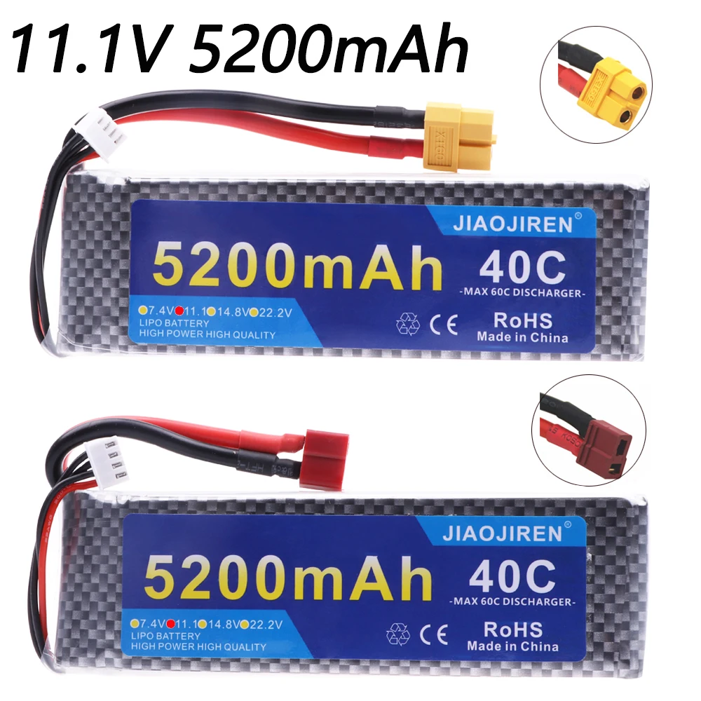 

11.1V 5200mah 3S 40C High magnification LiPo Battery With T XT60 Plug For RC Helicopter Aircraft Quadcopter Cars Airplane parts