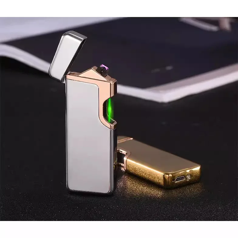 Infrared Photoelectric Finger Sensor Cigarette Lighter USB Dual Arc Windproof Lighter Metal Material