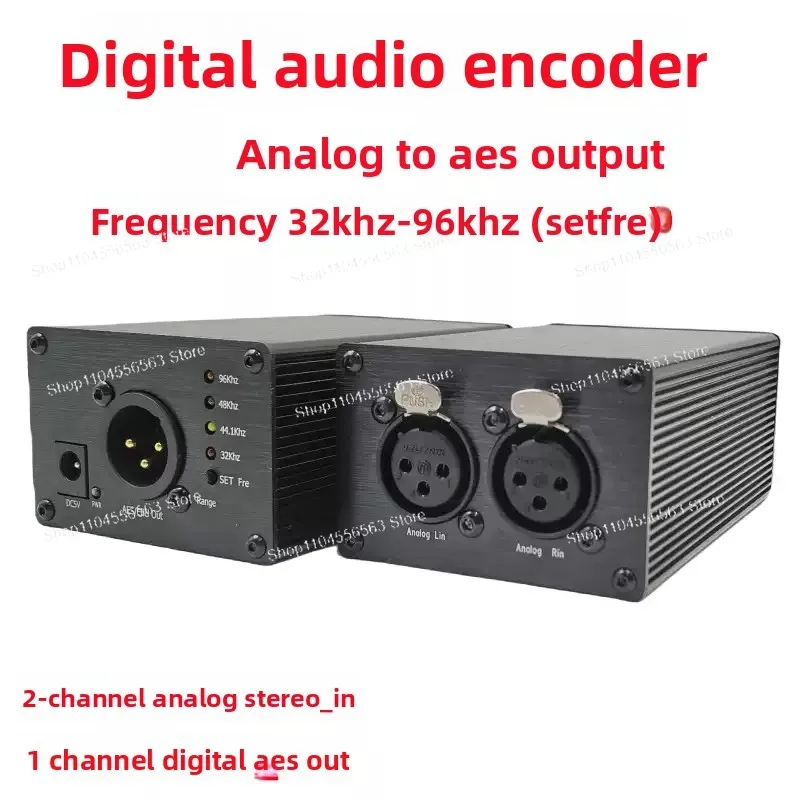 AES/EBU Analog-to-digital Audio Converter Digital Audio Encoder Balanced Stereo Adjustable Output