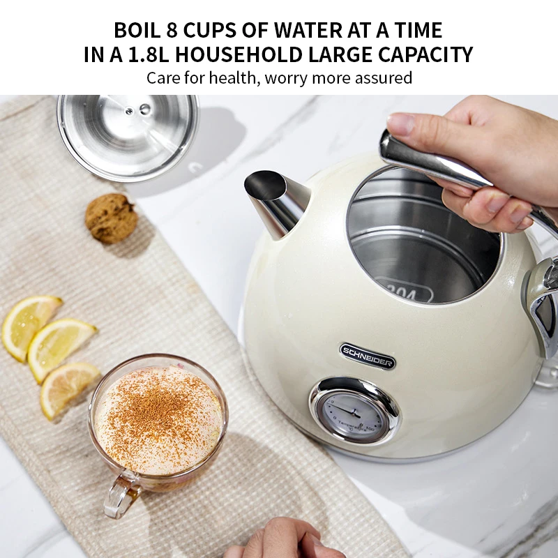 Bouilloire électrique rétro domestique, eau chaude, grande capacité, acier inoxydable 316, contrôle de la température importé