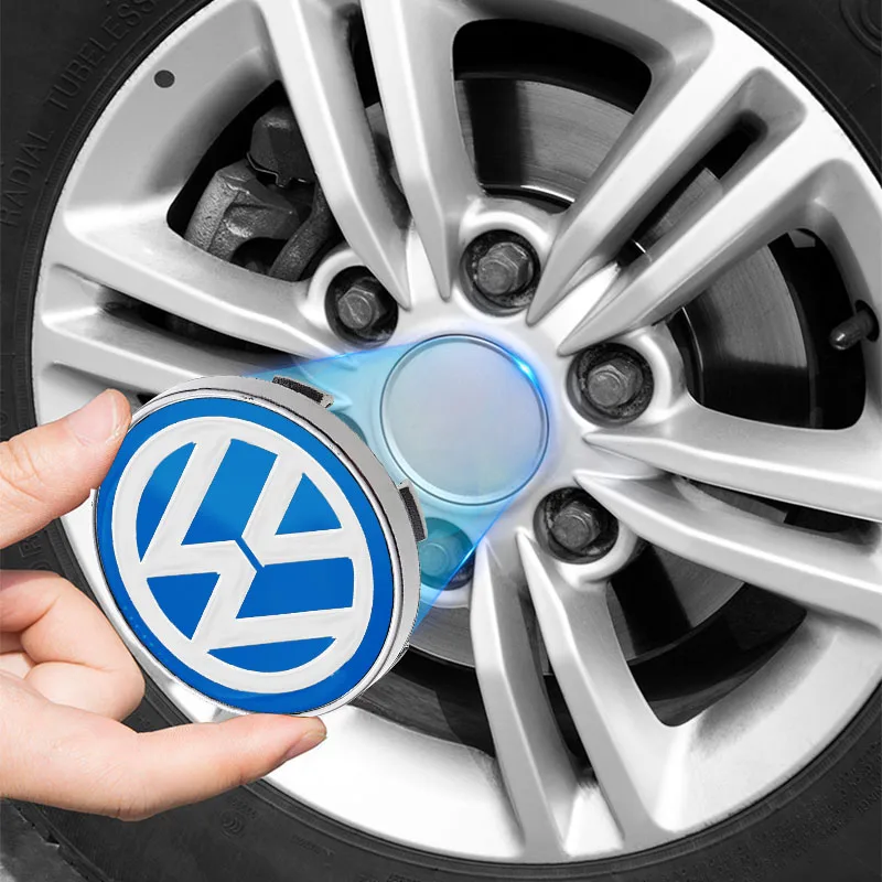 4PCS Blue Car Wheel Center Stickers Hub Decals Auto Styling For Volkswagen B5 B6 B7 T4 T5 Golf 4 5 6 7 Polo Passat Tiguan Jetta