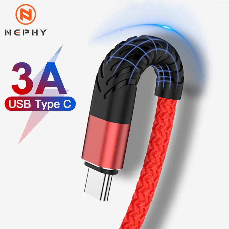 USB Type C Cable 3A Fast Charging Mobile Phone USBC Charger USB C Cord For Huawei Xiaomi Redmi Samsung S24 Google Pixel 1 2 m 3M