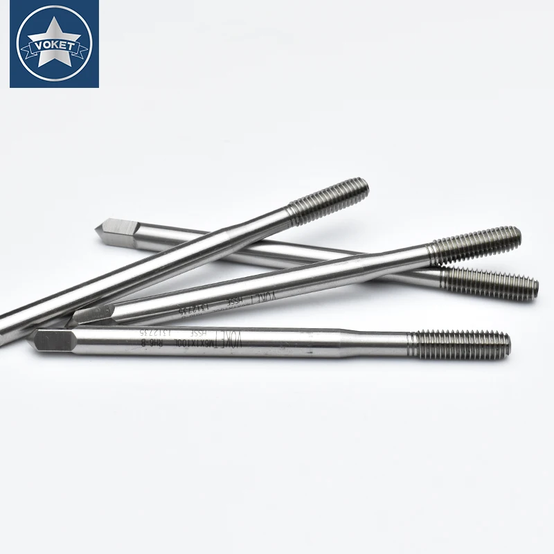 HSSE-M42 Long Shank 80MM 100MM 150MM Forming Roll Tap M1.2 M1.4 M1.6 M2 M2.6 M3 M4 M5 M6 M8 M10 M12 Machine Screw Thread Taps