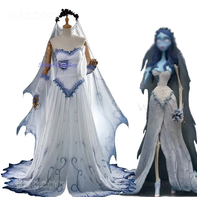 DY2025Corpse Маскарад Невеста Эмили Косплей Необычные Платья Костюм Парик Зомби Призрак Хэллоуин Вечерние Платье Женщины Страшный Готический Костюм DY2025Corpse Маскарад Невеста Эмили Косплей Необычные Платья Костюм Парик Зомби Призрак Хэллоуин Вечерние Платье Женщины Страшный Готический Костюм