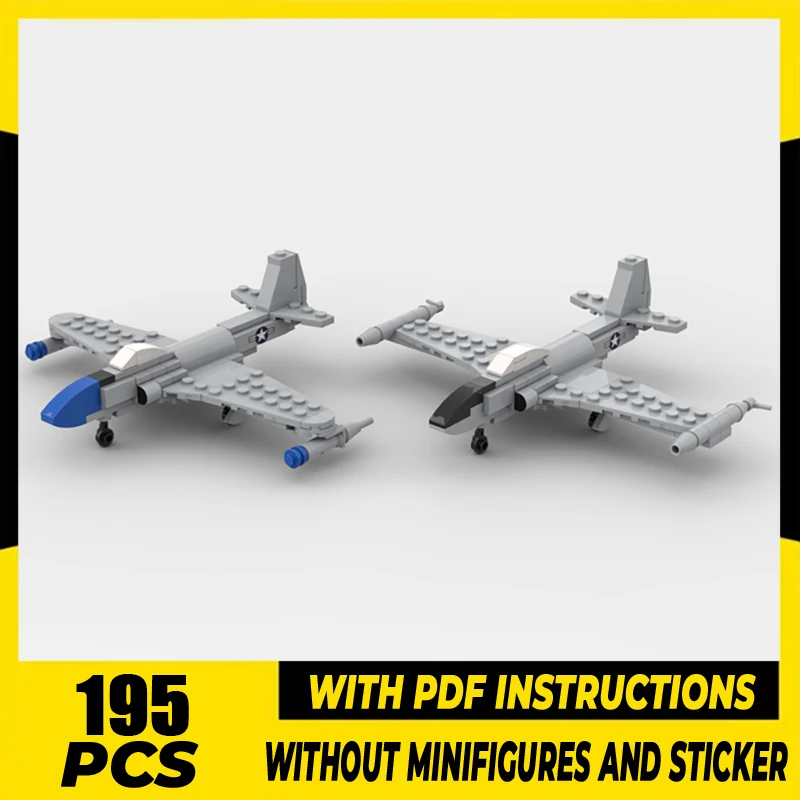 Moc Building Blocks Military Series 1:72 Scale P-80 & T-33 Shooting Star Model Aircraft Bricks DIY Assembly Fighter Toys Gifts