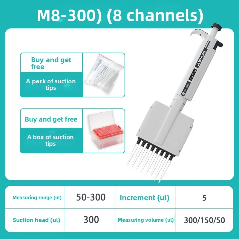 Multi-channel manual adjustable pipette Sterilizable Multi-channel micropipette gun 8 channels 12 channels