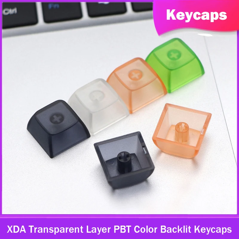 DIY Gaming Keyboard 10Pcs XDA Profile Blank Key Transparent Layer PBT Color Backlit Keycaps for Mechanical Keyboard