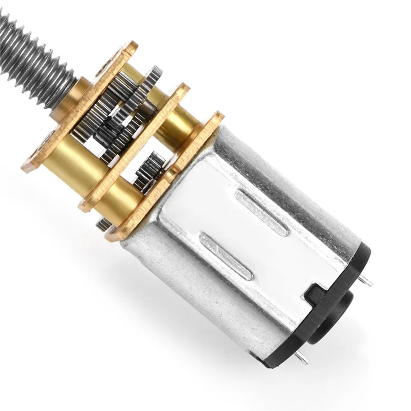 ABKO-ZK30 DC 12V N20 محرك تخفيض صندوق التروس مع عمود إخراج طويل M4 X 100 مم (12V 600RPM)