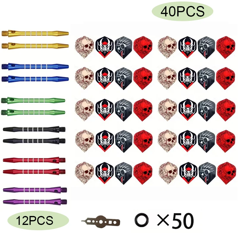 

Профессиональный набор аксессуаров для дартса (103/109 шт.) с алюминиевыми стержнями, перьями, ключом и уплотнительными кольцами – полный комплект для замены дротиков
