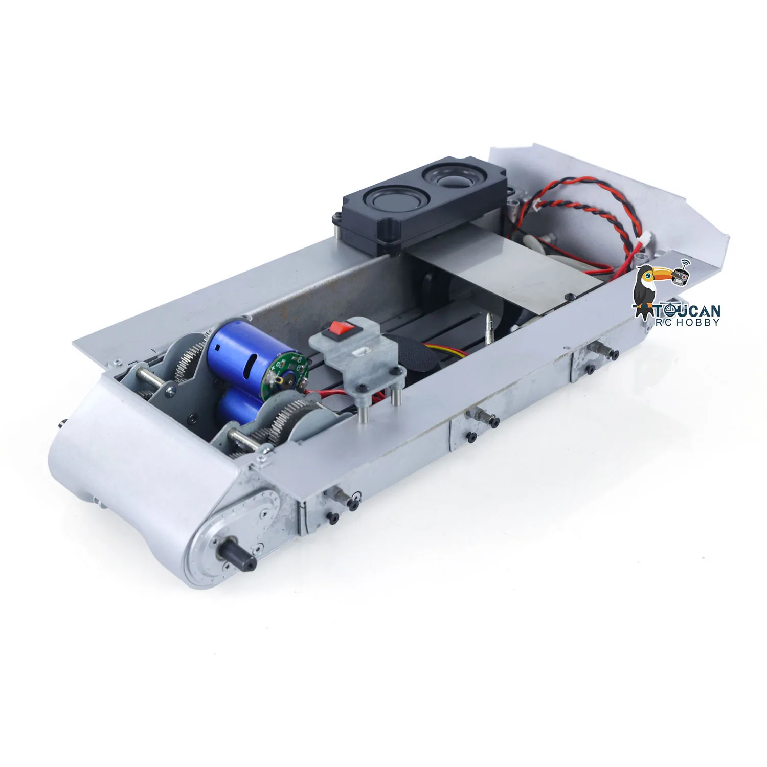 RC Metallgehäuse Raucheinheit Getriebe Power Motor Lautsprecher für RC Panzer Heng Long 1/16 RC Kampfpanzer 3898 USA M4A3 Sherman Modell