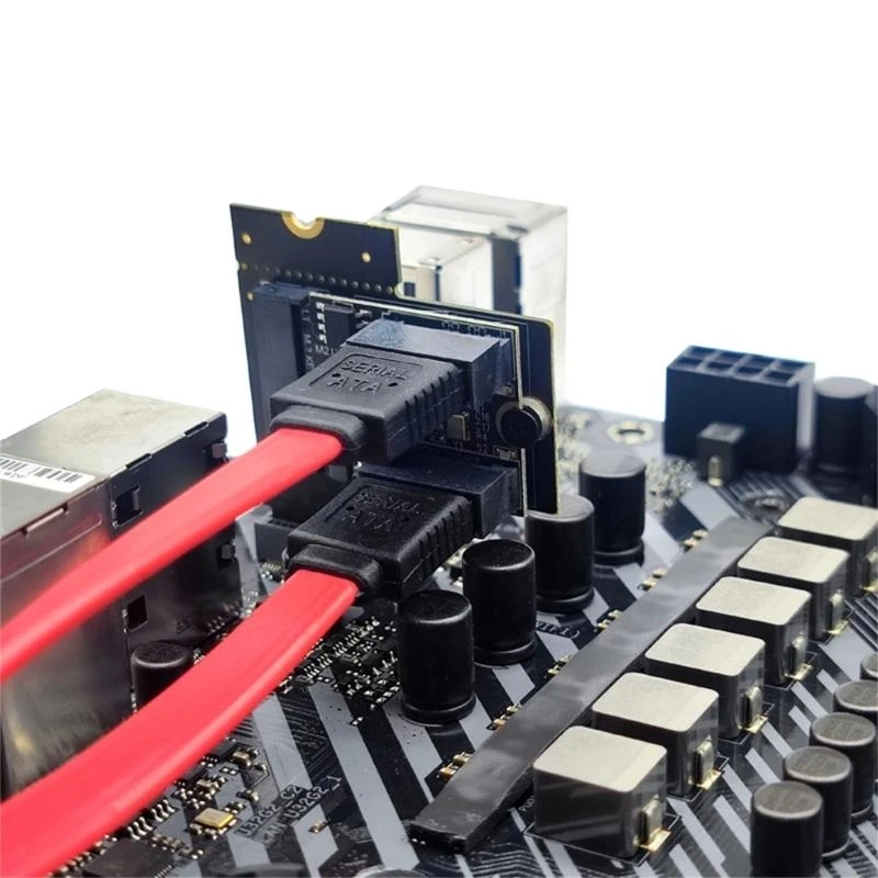 

SZ M2 To SATA3.0 Expansion Card KEY A + E WIFI M.2 To SATA Hard Disk Adapter Card Support 2 Port SATA Without Driver Instal