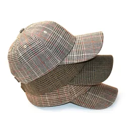 Casquette de baseball à carreaux pour hommes et femmes, chapeau de papa doux et réglable, chapeau de sport en plein air, casquette de soleil vintage