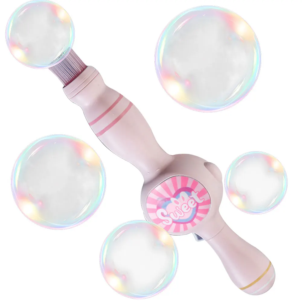 Macchina per bolle di fumo elastica Soffiatore automatico per bolle Bacchetta per bolle per bomboniere per bambini Giocattolo estivo