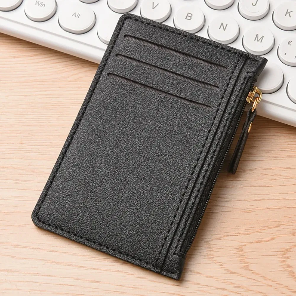 Tarjetero compacto ultrafino para mujer con múltiples ranuras, bolso para licencia de conducir, mini billetera minimalista, tarjetero de una sola pieza