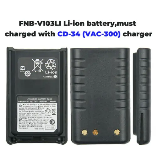 NEW 7.4V 1400mAh Li-ion Battery Pack FNB-V103LI for Radio Walkie Talkie Vertex VX-230 VX-231 VX-234 Two Way Radio