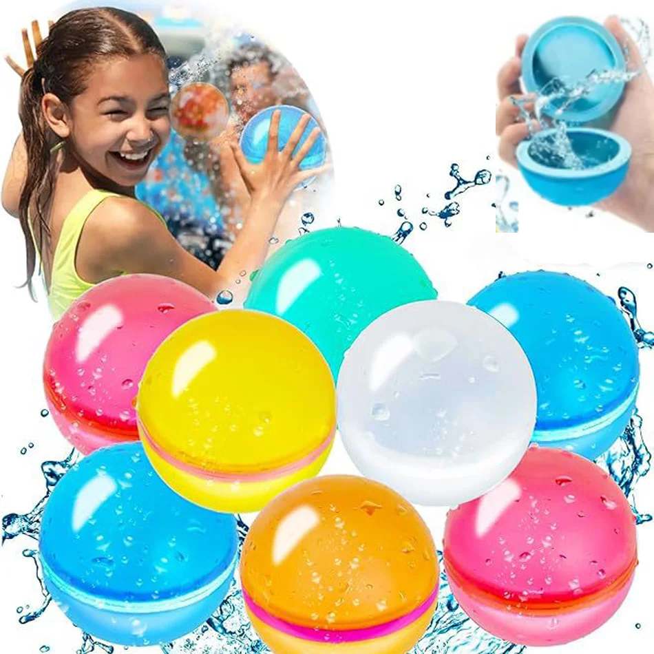 4-50Pcs Reusable Magnetic Water Balloons Self Sealing Quick Fill Water Bombs Splash Balls for Swimming Pool Games