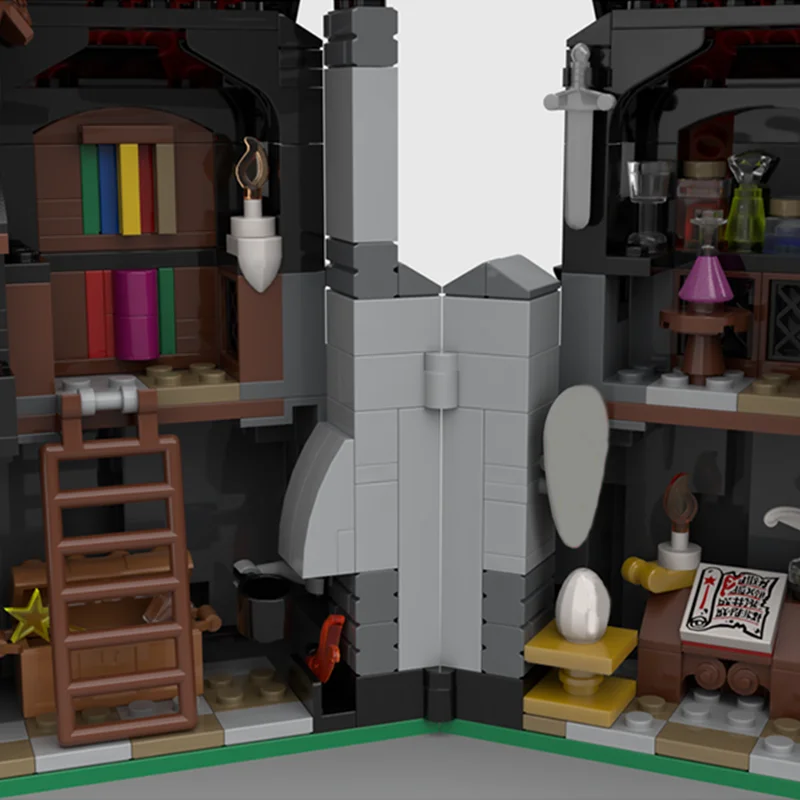 464-teiliges MOC Zauberer-Werkstatt Schloss Klassisches Modell Bausteine Konstruktionsspielzeug Bildung Weihnachtsgeschenke Bausteine für Kinder