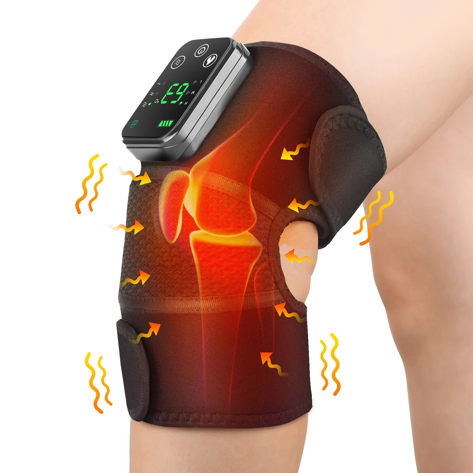

Electric Heating Vibration Therapy Knee Elbow Leg Arthritis Massage Physiotherapy Joint Pain Relief Warm Wrap Knee Pad Massager