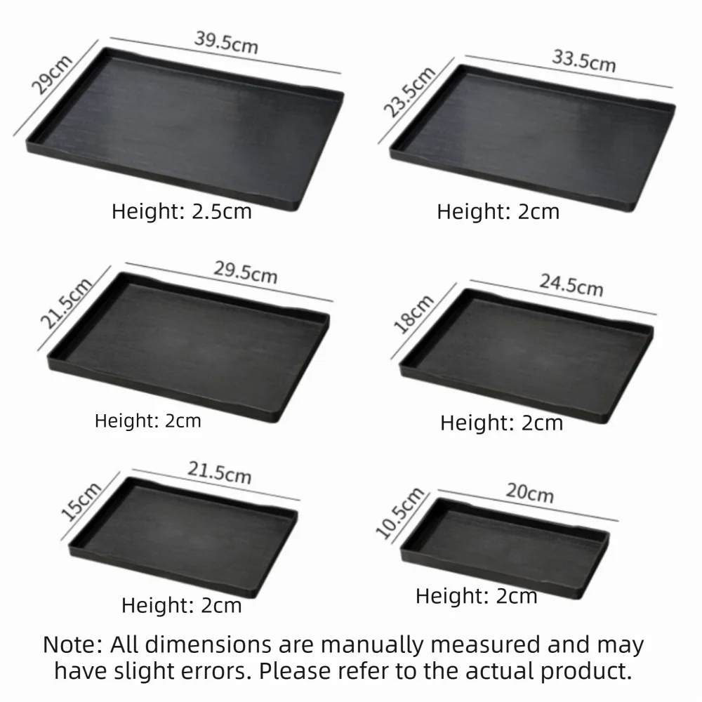 Nuevo Bandeja de plástico grande en blanco y negro, bandeja decorativa multiusos de plástico, bandejas rectangulares para servir, cocina