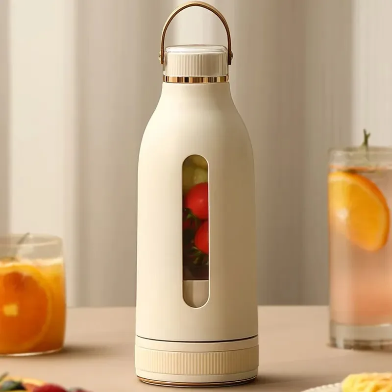 400Ml Portable White Juicer Cup Rechargeable Portable Hand Crank Wireless Small Mini Juicer
