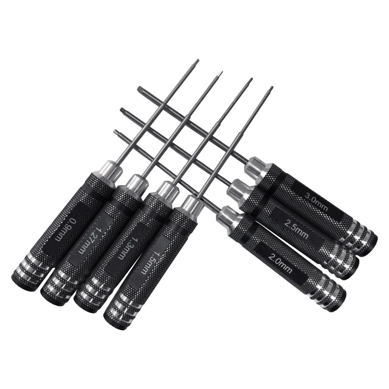 7PCS Allen Driver Hex Screwdriver Tool 0.9mm 1.27mm 1.3mm 1.5mm 2.0mm 2.5mm 3.0mm for RC Helicopter Model Repair Tools