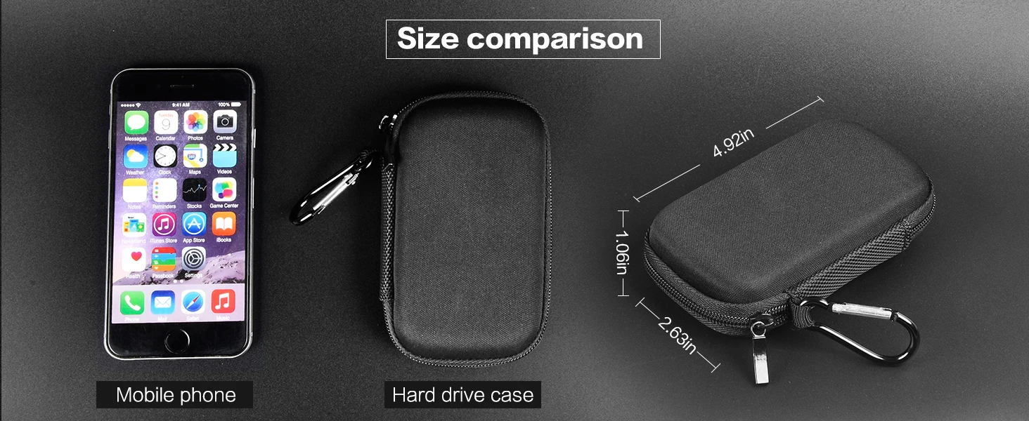 SSD-Hülle für SanDisk Extreme Portable SSD & Extreme PRO, Hartschalen-Schutztasche mit Karabiner, Passend für 1TB 2TB 4TB 8TB – Detail 7