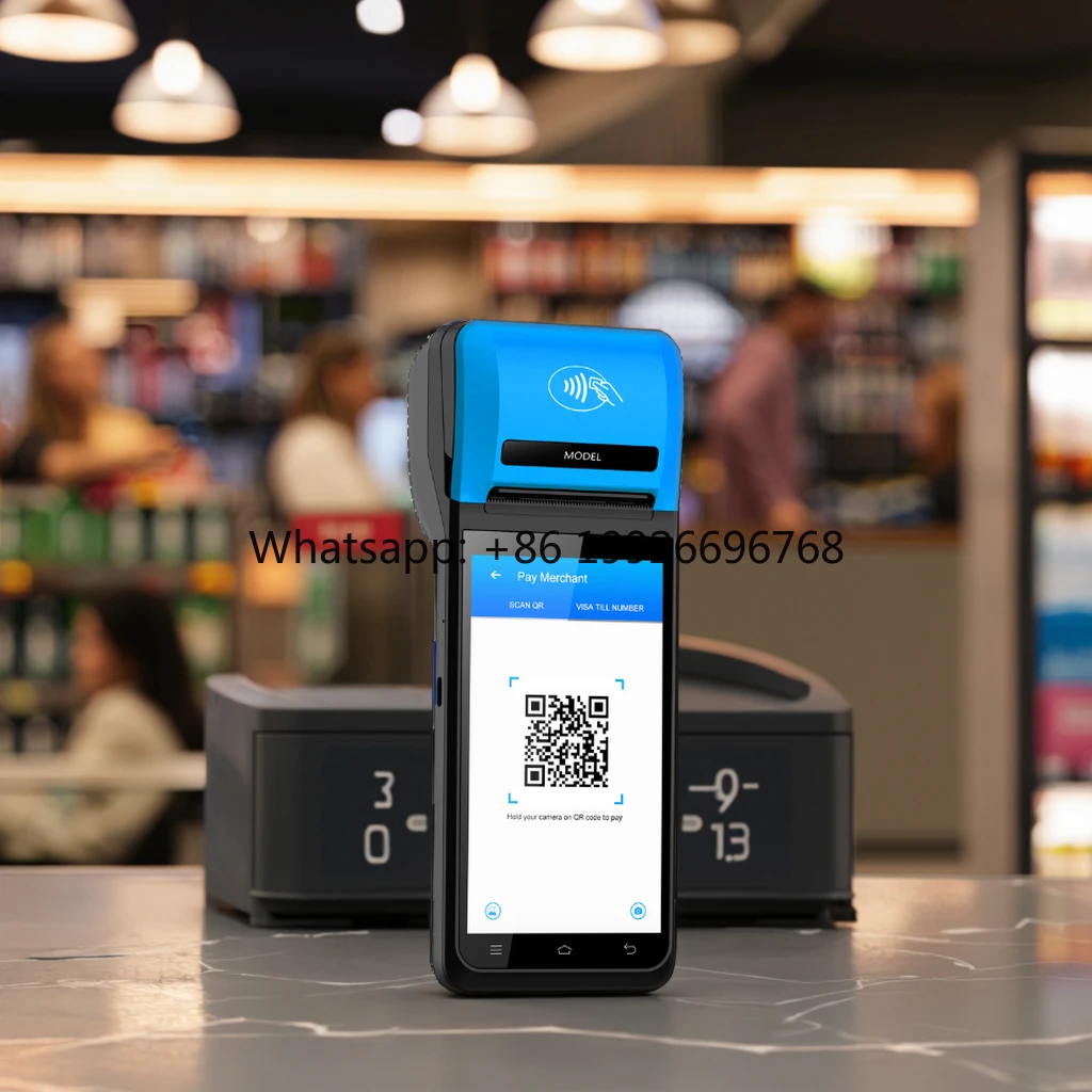 5.5 Inch 4GB+64g Handheld Pos Systems 58mm Printer Android 12.0 Dual Screen Nfc Cash Register Pos Machine Terminal