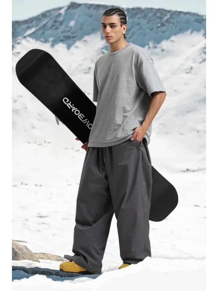 Gsou Snow 2025 Unisex Loose Cargo Skihose Wasserdicht Winddicht Snowboard-Hose Herren Damen Winter Schneebekleidung