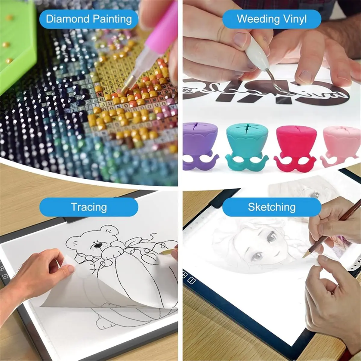 Budget-Friendly-Rechargeable A4 Copy Tracing Light Pad with Type-C Port, Ultra-Thin Painting Light Board, Led Light Table