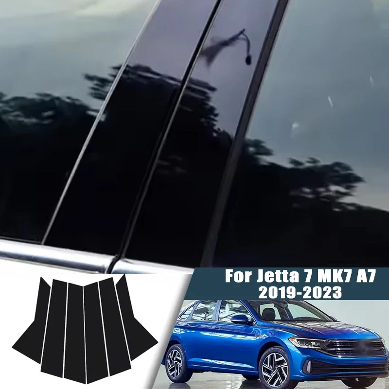 

For Volkswagen Jetta 7 MK7 A7 2019-2023 2020 2021 Window Center Pillar Film Trim Cover B C Posts Sticker Column Car Accessories