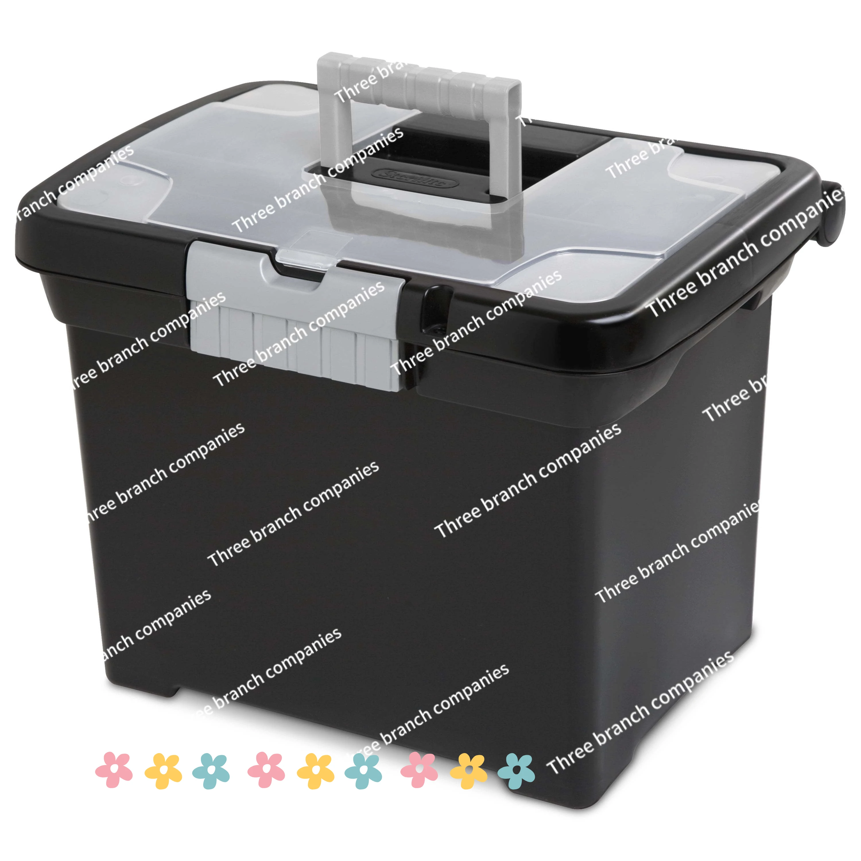 Sterilite Portable File Box Black