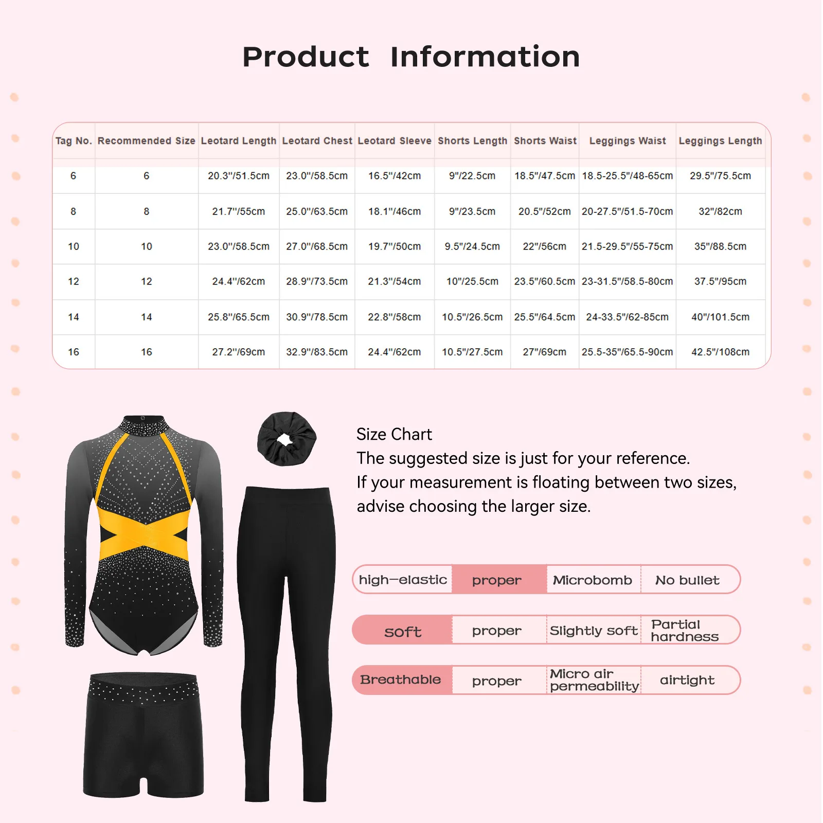 4개/세트 어린이 소녀 체조 요가 발레 댄스 의상 긴 소매 컬러 블록 레오타드와 반바지 레깅스 및 헤드웨어