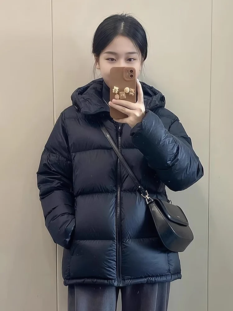 Zoki-Parkas hinchadas de color rosa para mujer, abrigo cálido y grueso de manga larga de algodón dulce, chaqueta coreana informal con cuello levantado de estilo Preppy