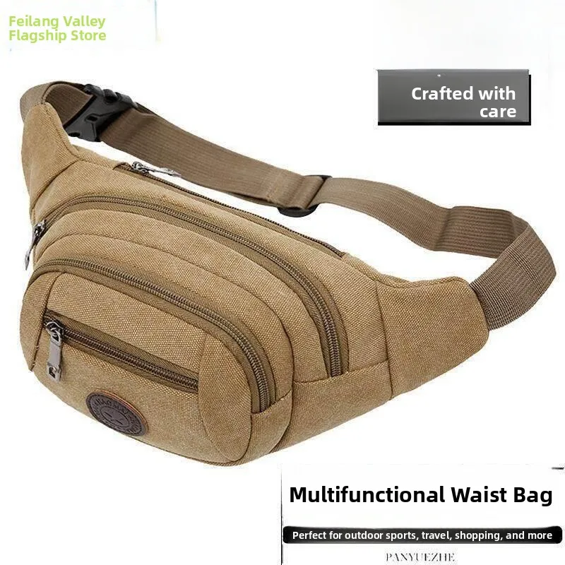 Sporty Thickened Single Shoulder Mobile Phone Bag Large Capacity Outdoor Travel Waist Bag Multi-layer Multi-functional Women'...