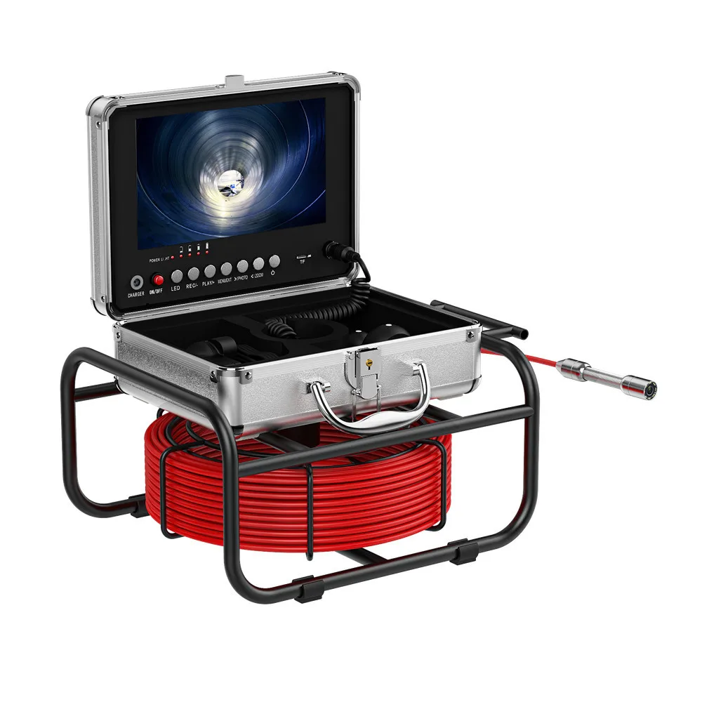 

9" 20-50M 5mm Cable Pipe Inspection Camera IP68 Drain Sewer Pipeline Industrial Endoscope With DVR Recording